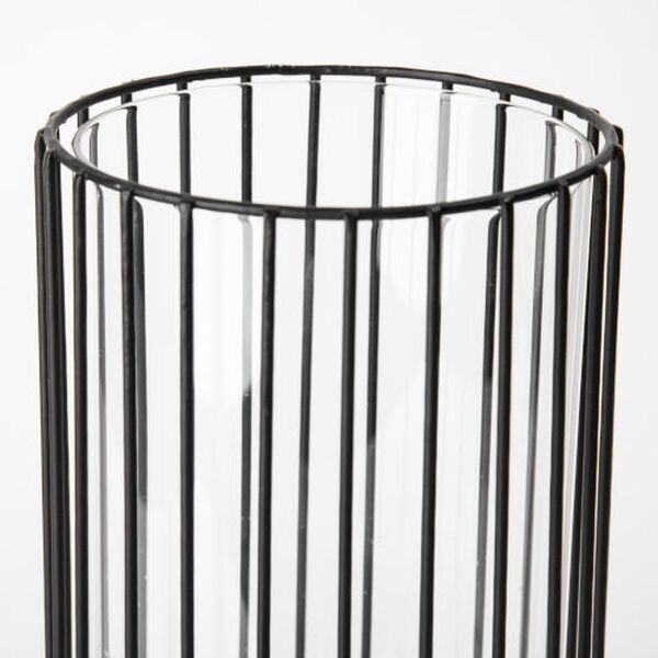 Velo II Black Large Cylindrical Table Candle Holder, image 4