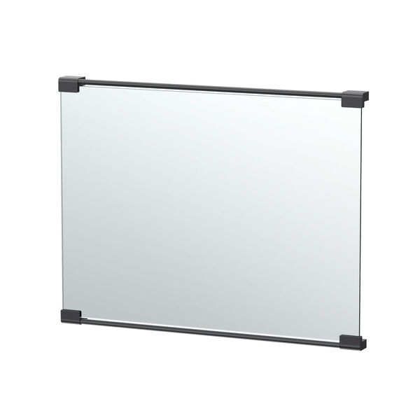 Matte Black Fixed Mount 30-Inch Frameless Rectangle Decor Mirror, image 2