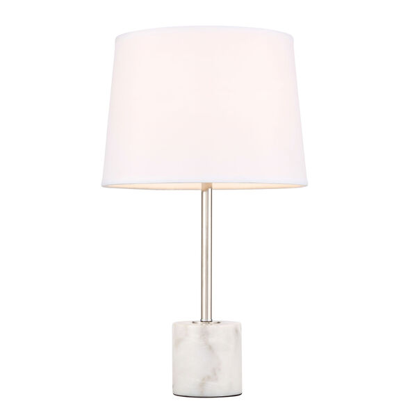 Kira Polished Nickel and White 14-Inch One-Light Table Lamp, image 4