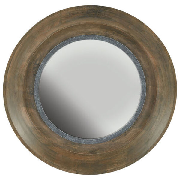Washed Wood and Iron 32-Inch Mirror, image 1