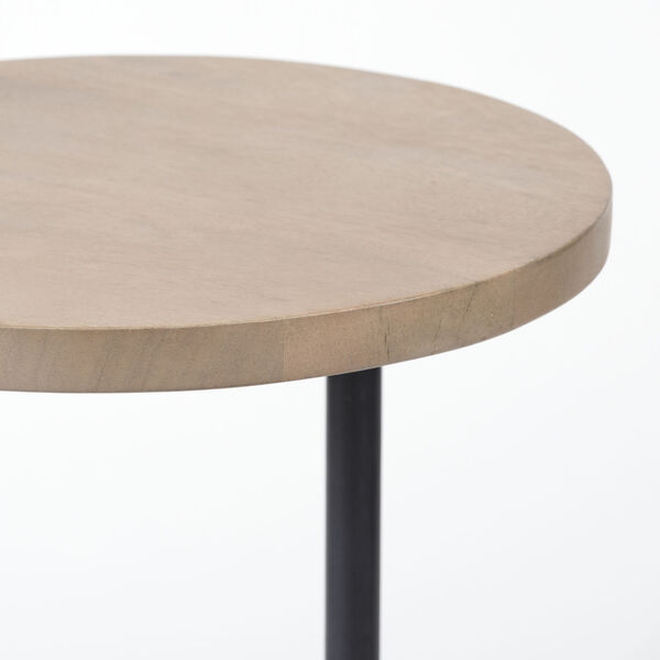 Ballatine I Brown and Black Round Wood Top End Table, image 6