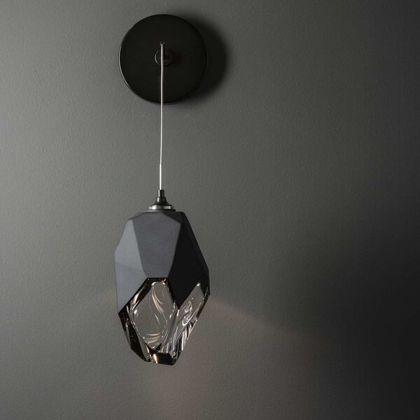 Chrysalis Ink One-Light Wall Sconce with Black Crystal Glass, image 4