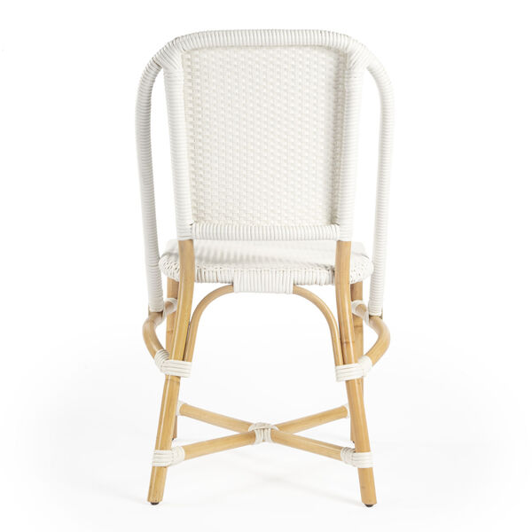 Tenor White and Beige Rattan Dining Chair, image 5