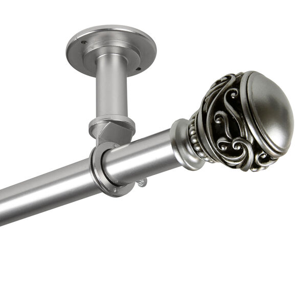 Isabella Satin Nickel 48-Inch Ceiling Curtain Rod, image 1