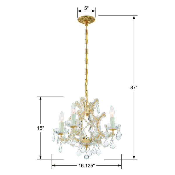 Maria Theresa Gold Chandelier with Majestic Wood Polished Crystal, image 5