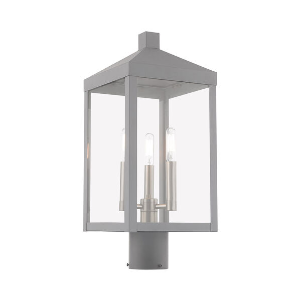Nyack Nordic Gray Three-Light Post Top Lantern, image 4