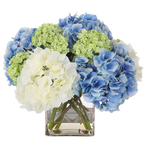 Providence Hydrangea White and Blue Bouquet, image 1