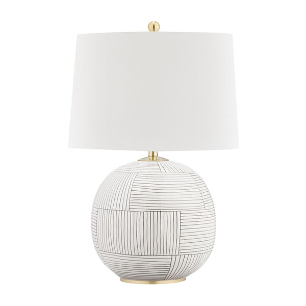 Laurel Aged Brass Stripe Combo One-Light Accent Table Lamp, image 1