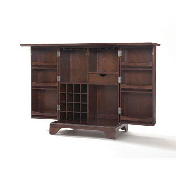 LaFayette Expandable Bar Cabinet in Vintage Mahogany Finish, image 2
