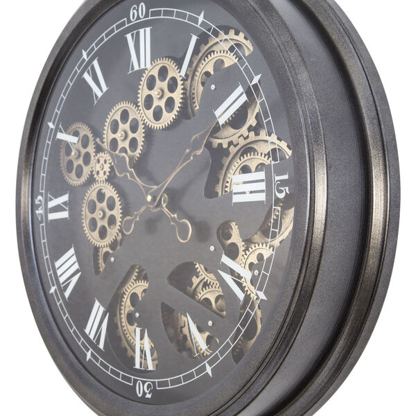 Black and Gold 21-Inch Paris II Gear Clock, image 2