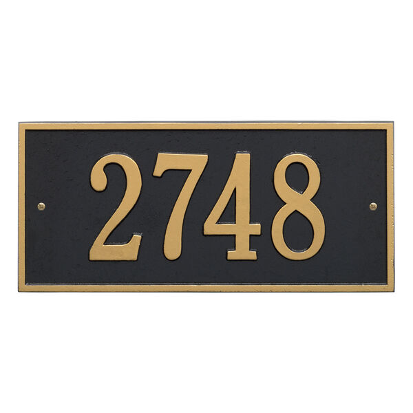 Personalized Hartford Wall Address Plaque in Black and Gold, image 1