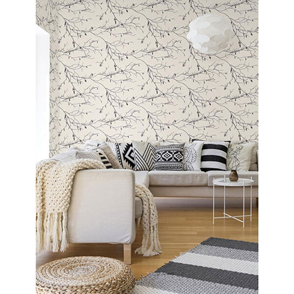 Norlander White and Off White Winter Branches Wallpaper - SAMPLE SWATCH ONLY, image 6