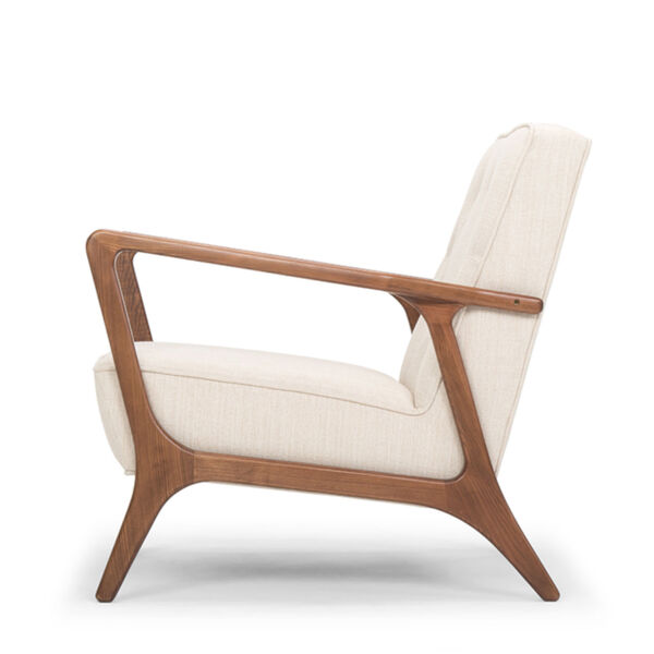 Eloise Off White and Walnut Occasional Chair, image 3