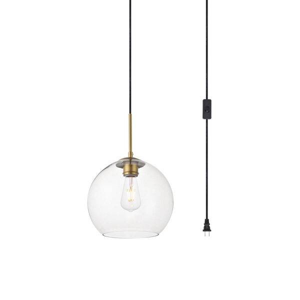 Baxter Brass 10-Inch One-Light Plug-In Pendant, image 3