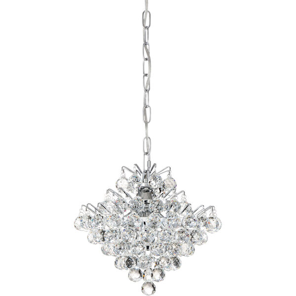 Bordeaux With Clear Crystal Polished Chrome Four-Light Pendant, image 2