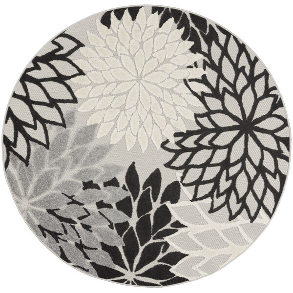 Aloha Black, Gray and White Indoor/Outdoor Area Rug, image 2