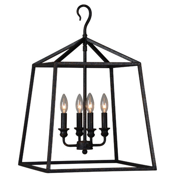 Darby Rustic Black 25-Inch Four-Light Pendant, image 1