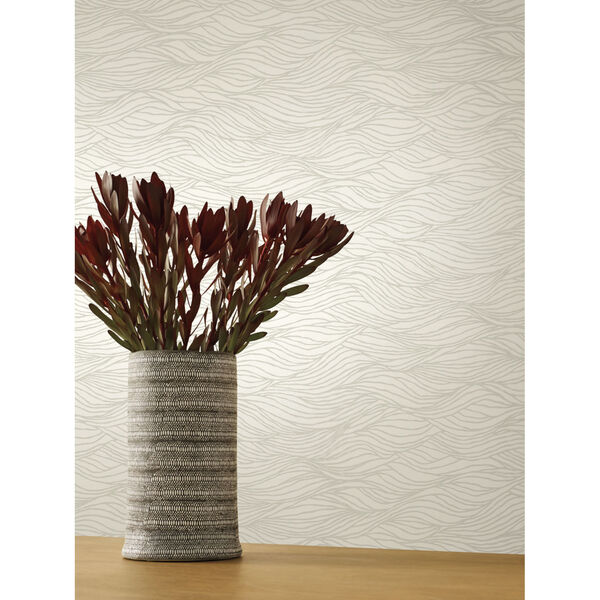 Candice Olson Botanical Dreams White Sand Crest Wallpaper, image 1