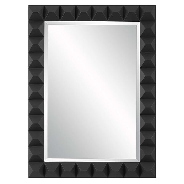 Studded Matte Black Wall Mirror, image 2