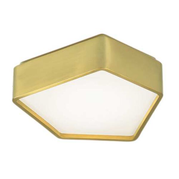 Fenway Satin Brass LED Flush Mount, image 1