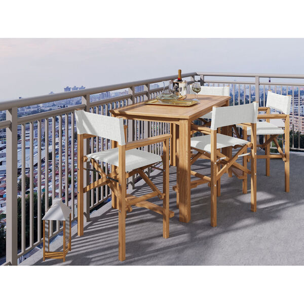Director Natural Sand Teak White Counter Height Outdoor Set, image 1