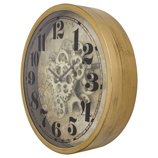 Copper off-White and Black 18-Inch Round Gear Clock, image 2