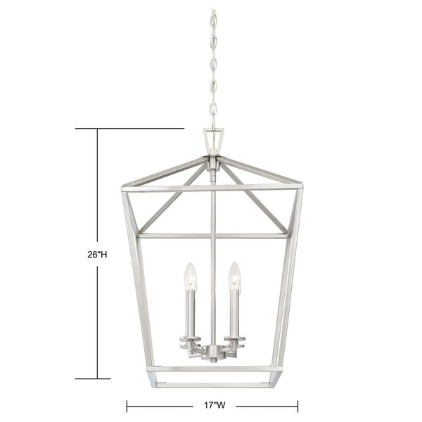 Anna Brushed Nickel 17-Inch Four-Light Pendant, image 6