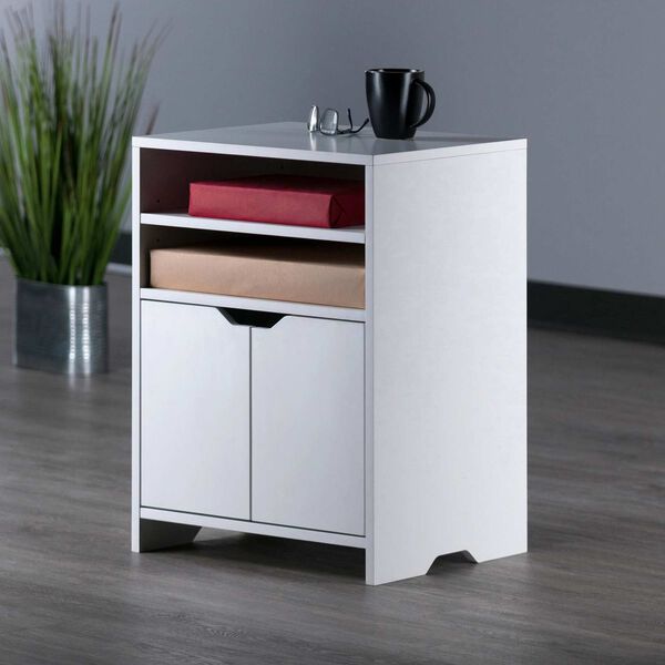 Nova White Open Shelf Storage Cabinet, image 2