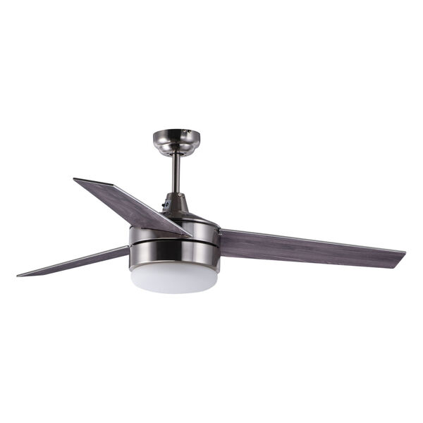 Basic-Max Satin Nickel and Black Two-Light LED Indoor Ceiling Fan, image 1
