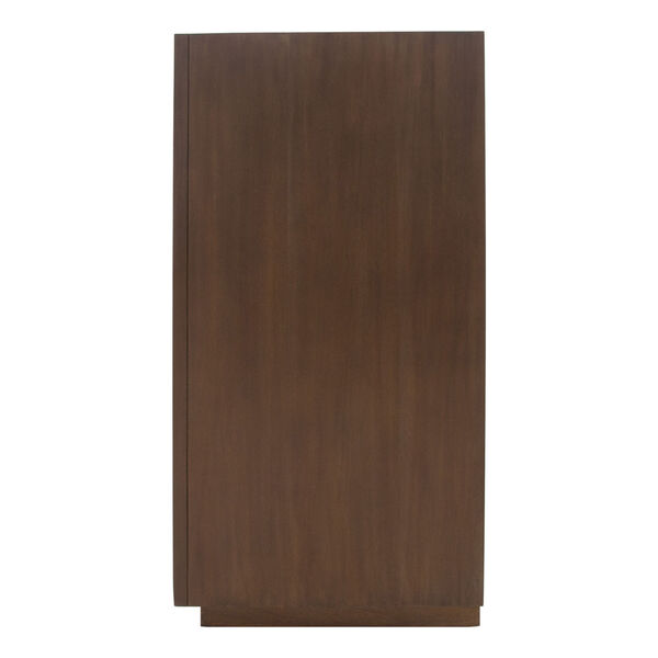 Dark Brown and Metallic Undertones Edwards Leather Cabinet, image 3