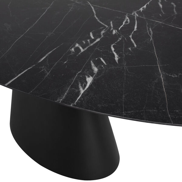 Taji Matte Black 93-Inch Dining Table with Oval Top, image 4