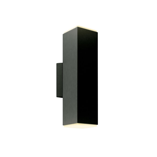 Black LED Outdoor Square Cylinder Wall Sconce, image 2