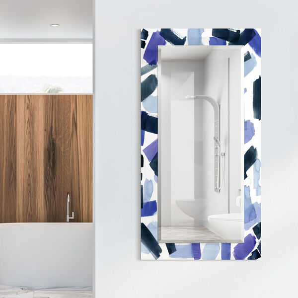 Cerulean Strokes Blue 54 x 28-Inch Rectangular Beveled Wall Mirror - (Open Box), image 5