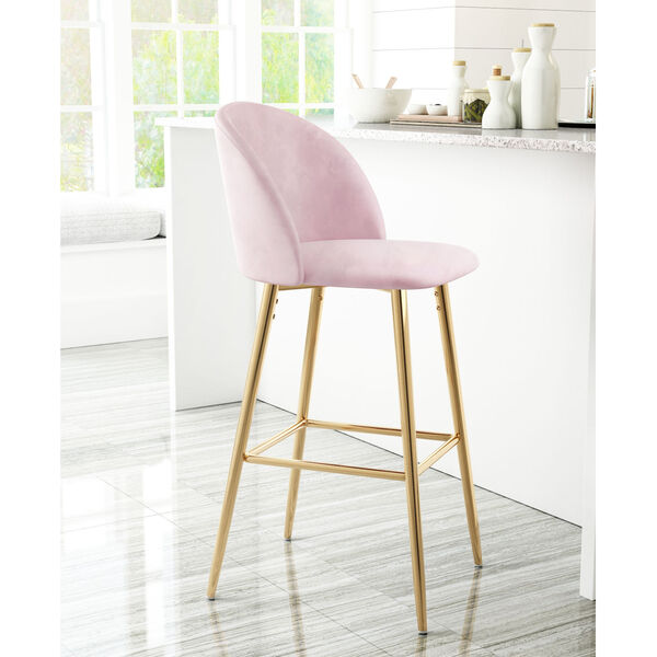 Cozy Pink and Gold Bar Stool, image 2