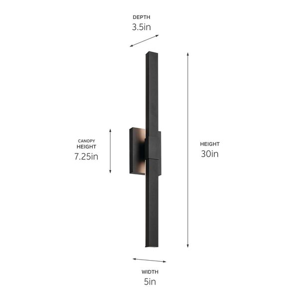 Nocar Textured Black LED Outdoor Wall Light, image 4