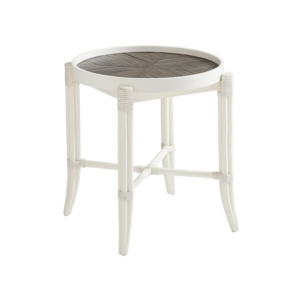 Ocean Breeze White Neptune Round End Table, image 1