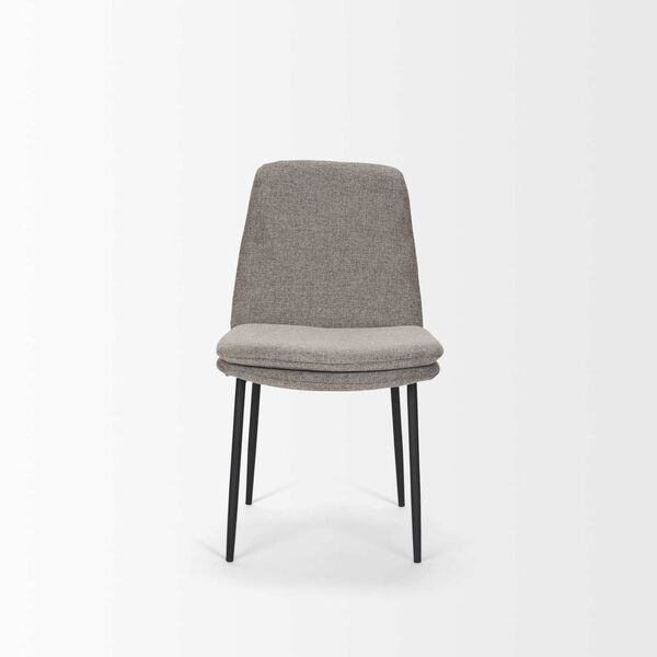 Eve Gray Fabric and Matte Black Metal Dining Chair, image 2
