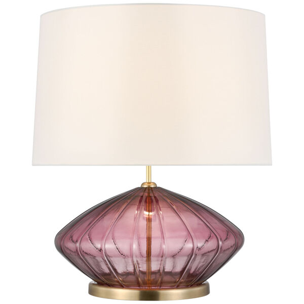 Everleigh Medium Fluted Table Lamp in Orchid with Linen Shade by kate spade new york, image 1
