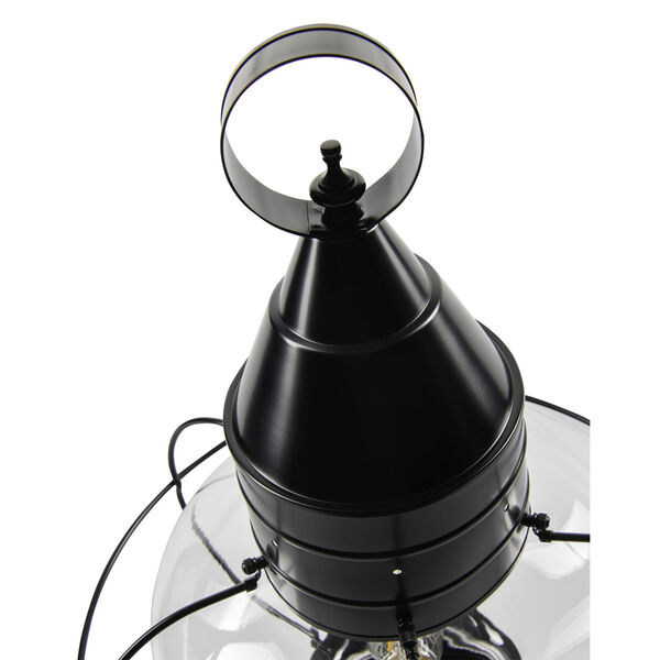 Classic Onion Black Single Light Outdoor Large Post Mount w/Clear Glass, image 5