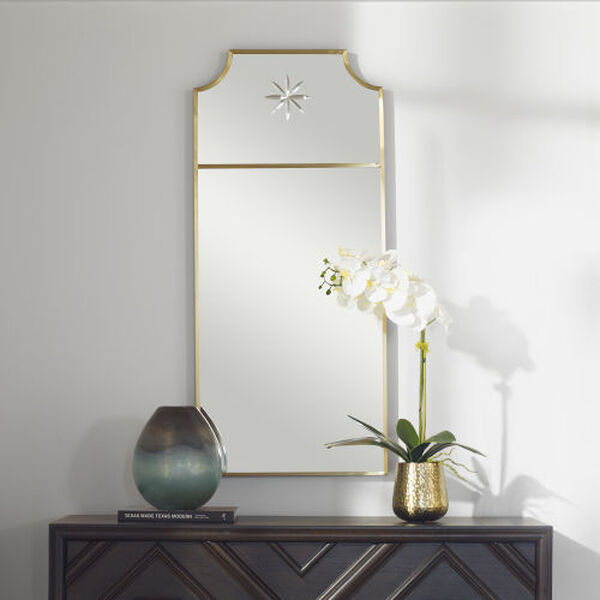 Caddington Brushed Brass 18-Inch x 40-Inch Wall Mirror, image 1