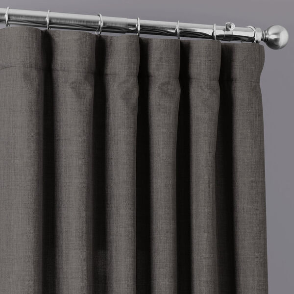 Italian Faux Linen Anchor Gray 50 in W x 96 in H Single Panel Curtain, image 3