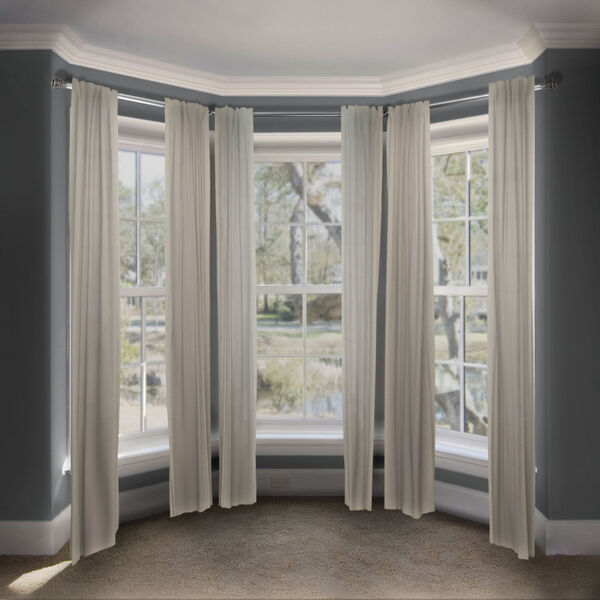 Eleanor Satin Nickel 108-Inch Bay Window Curtain Rod, image 2