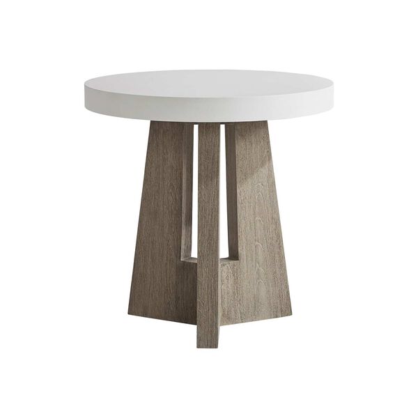 Rochelle White and Dark Brown Outdoor Side Table, image 1