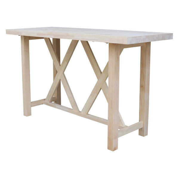 Natural Bar Height Table With Two Slat Back Bar Stool, Three-Piece, image 3