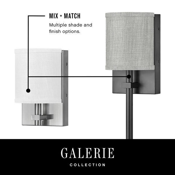 Avenue Black One-Light LED Wall Sconce with Off White Linen Shade, image 4