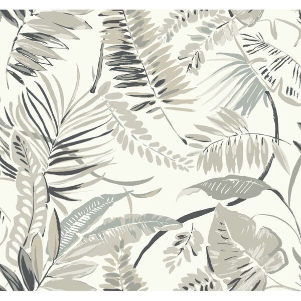 Tropics White Tropical Toss Pre Pasted Wallpaper, image 2