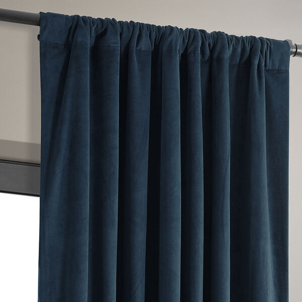 Signature Midnight Blue Blackout Velvet Pole Pocket Single Panel Curtain 50 x 96, image 11