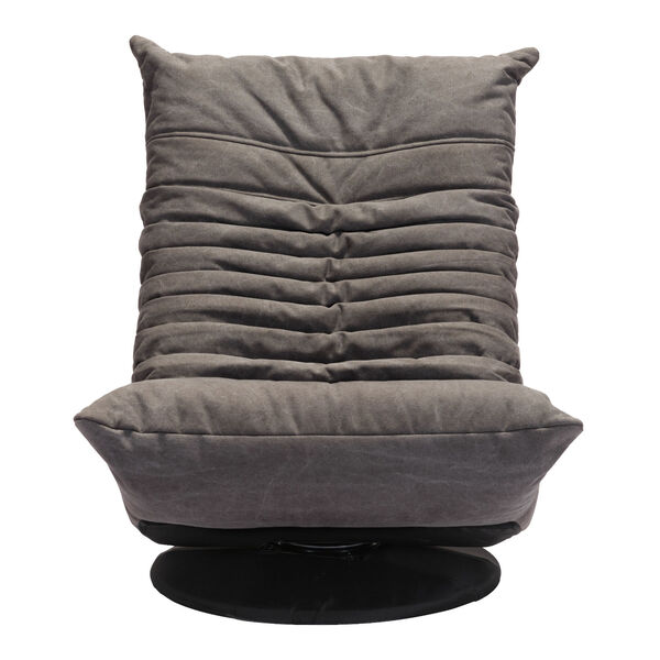Down Low Gray and Black Low Swivel Chair, image 4
