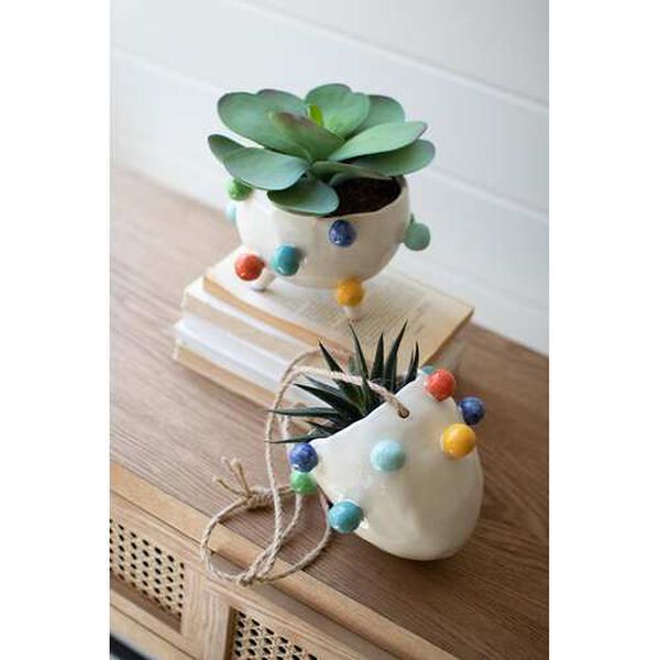 Ceramic Planter with Colorful Bubbles, image 3