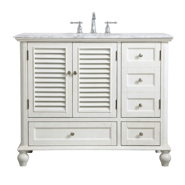 Rhodes Antique White 42-Inch Vanity Sink Set, image 1